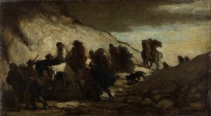 Les emigrants by Honore Daumier Oil Painting