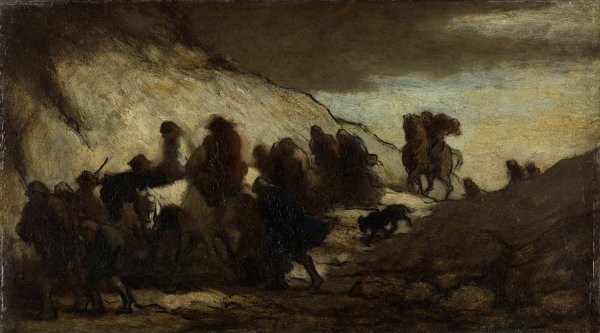 Main Product Photo of Les emigrants  Painting by Honore Daumier