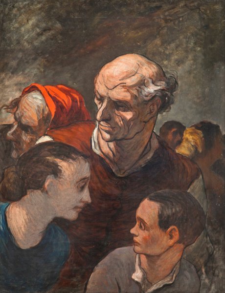 Main Product Photo of On The Barricades  Painting by Honore Daumier
