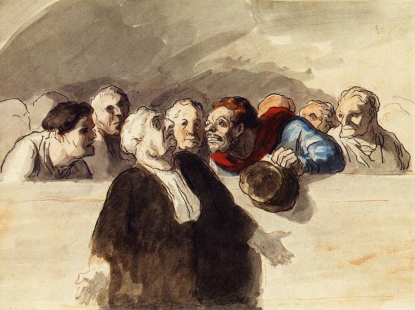 Main Product Photo of The Defense Attorney Painting by Honore Daumier