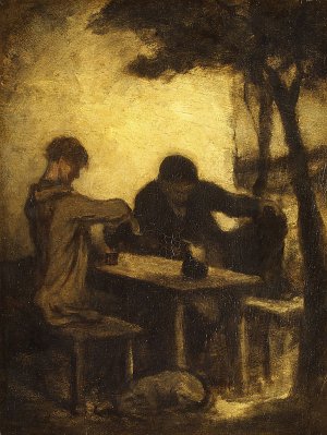 The Drinkers by Honore Daumier Oil Painting