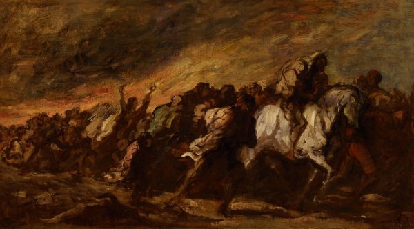 Main Product Photo of The Fugitives  Painting by Honore Daumier