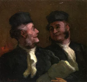 The Lawyers also known as Two Lawyers or The Two Conferees by Honore Daumier - Oil Painting Reproduction