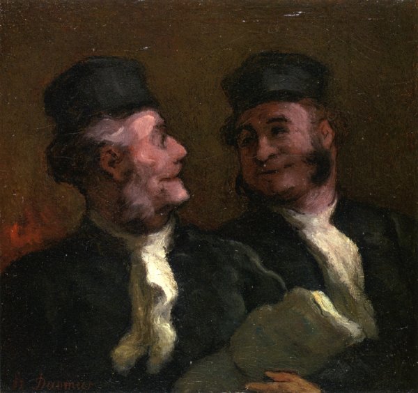 Main Product Photo of The Lawyers also known as Two Lawyers or The Two Conferees Painting by Honore Daumier