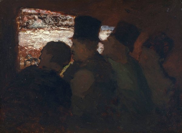 Main Product Photo of Theater Audience Painting by Honore Daumier