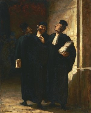 Three Lawyers by Honore Daumier Oil Painting