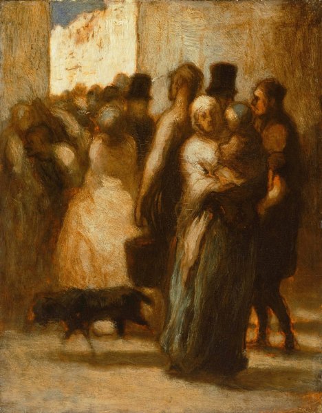 To the Street by Honore Daumier - Hand-Painted Oil Painting Reproduction