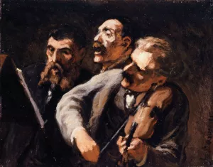 Trio d'amateurs Oil painting by Honore Daumier