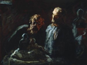 Two Sculptors by Honore Daumier Oil Painting