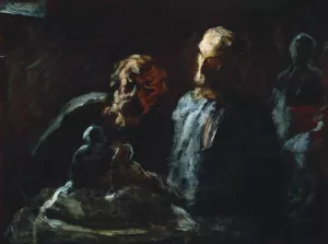 Two Sculptors Oil painting by Honore Daumier