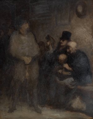 Une salle d'attente by Honore Daumier Oil Painting