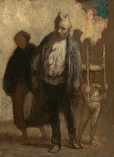 Wandering Saltimbanques  by Honore Daumier - Hand-Painted Oil Painting Reproduction