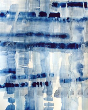 Indigo Stripes No. 1 Oil painting by Hope Bainbridge
