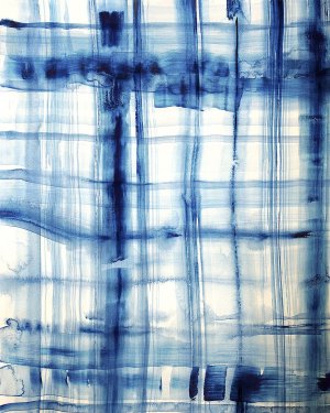 Indigo Stripes No. 2 Oil painting by Hope Bainbridge