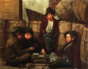 Little Scamps by Horace Bonham Oil Painting
