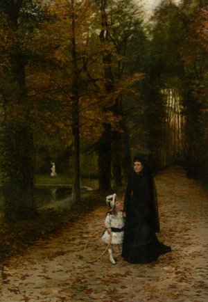 La Promenade dans le Parc by Horace De Callias Oil Painting