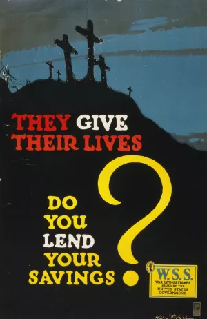 They give their lives, do you lend your savings by Horace Devitt Welsh Oil Painting