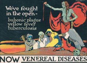 We've fought in the open - bubonic plague, yellow fever, tuberculosis-now venereal diseases by Horace Devitt Welsh Oil Painting