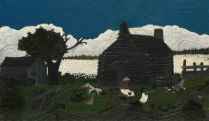 Cabin in the Cotton by Horace Pippin Oil Painting