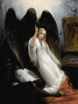 Death And The Maiden by Horace Vernet Oil Painting