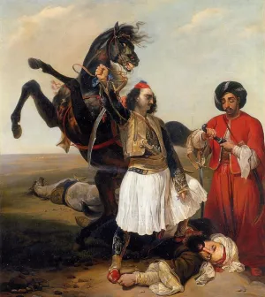 Le Glaour, Conquerer of d'Hassan painting by Horace Vernet