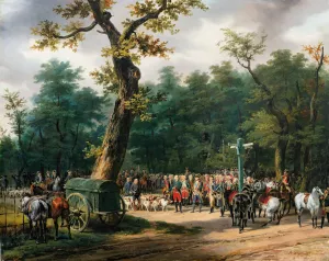 Louis XVI's Last Hunt, At Fontainebleau by Horace Vernet Oil Painting