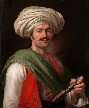 Portrait of a Mameluke. Said to Be Roustam Raza by Horace Vernet Oil Painting