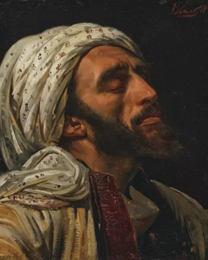 Portrait of an Arab man by Horace Vernet Oil Painting