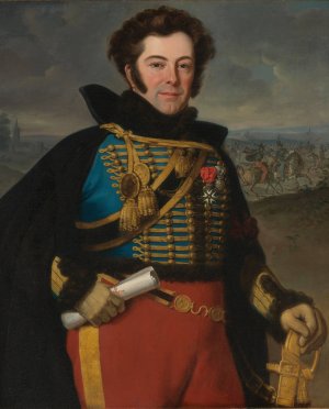 Portrait Of Colonel Auguste-Frederic-Bon-Amour, Marquis De Talhouet by Horace Vernet Oil Painting