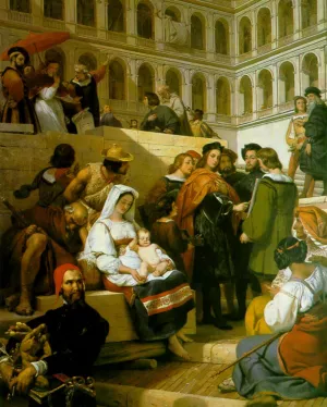 Raphael and Pope Leo X painting by Horace Vernet