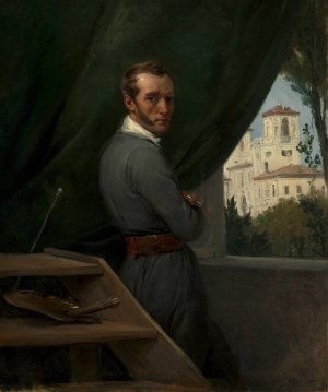 Self-Portrait in Rome by Horace Vernet Oil Painting