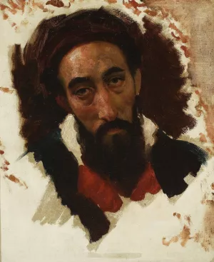 Study of a male head by Horace Vernet Oil Painting