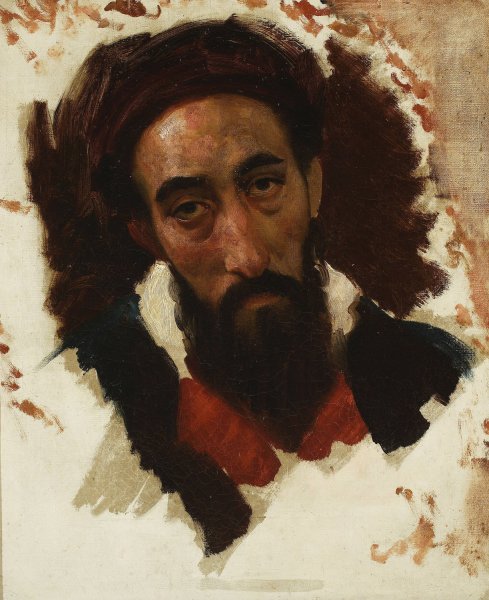 Main Product Photo of Study of a male head  Painting by Horace Vernet