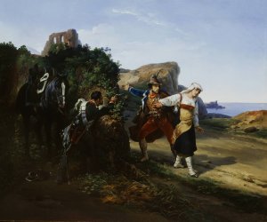 The Brigand Betrayed by Horace Vernet Oil Painting