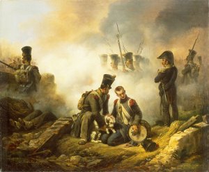 The Dog of the Regiment Wounded by Horace Vernet Oil Painting