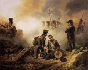 The Dog of the Regiment Wounded painting by Horace Vernet