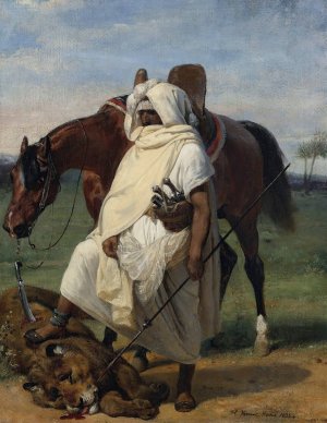 The Lion Hunter by Horace Vernet Oil Painting