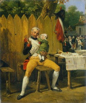 The Veteran at Home by Horace Vernet Oil Painting