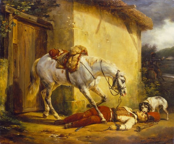 Main Product Photo of The Wounded Trumpeter  Painting by Horace Vernet