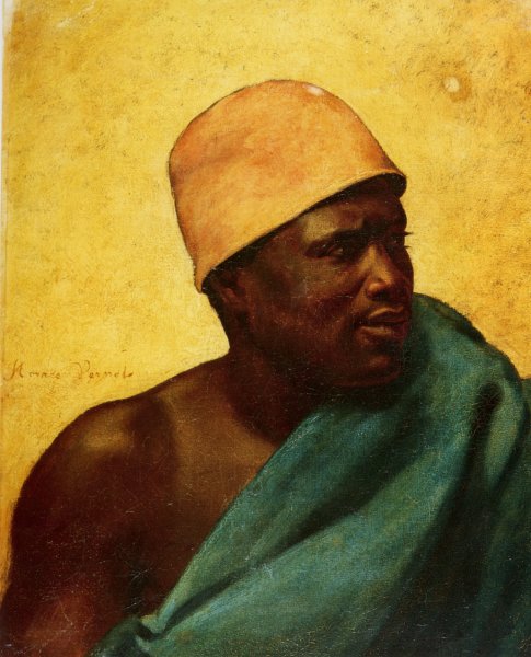 Main Product Photo of Young African Boy Painting by Horace Vernet