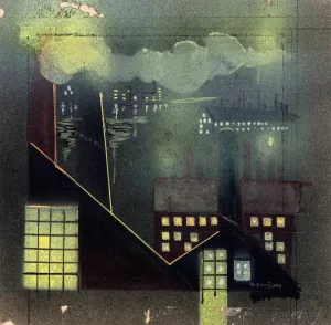 Industry at Night by Horatio C. Forjohn Oil Painting