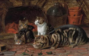 The First Lesson by Horatio Henry Couldery Oil Painting