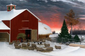 Barnyard in Winter by Horatio Shaw Oil Painting