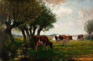 Cattle Grazing by Horatio Walker Oil Painting