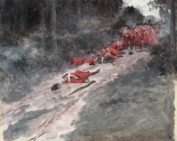 Main Product Photo of Braddock's Defeat, Battle Of Monongahela  Painting by Howard Pyle