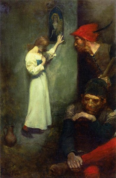 Guarded by Rough English Soldiers by Howard Pyle - Hand-Painted Oil Painting Reproduction