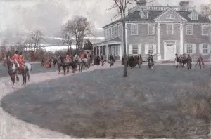 Lady Washington's Arrival At Headquarters, Cambridge, 1775 by Howard Pyle Oil Painting