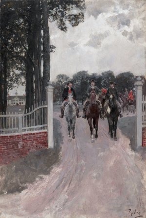 Leaving Mount Vernon For The Congress Of The Colonies by Howard Pyle Oil Painting