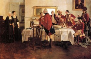 Red Coat Soldiers Toasting the Ladies of the House