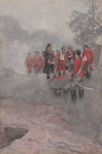 Main Product Photo of The Burial Of Braddock  Painting by Howard Pyle